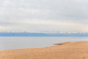 Beautiful landscape, Issyk-Kul lake, Bosteri, Kyrgyzstan