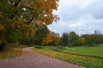Obraz premium Autumn in the Alexandrovsky park (Peterhof)