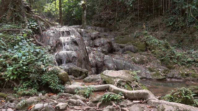 Sa Nang Manora Waterfall in Phang Nga Province, Thailand, 4k