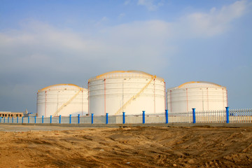 White oil tanks