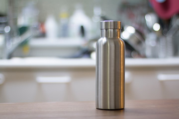 Insulated Stainless Bottle with sink kitchen background