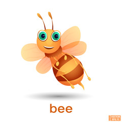 Cartoon character bee smiling.