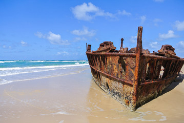 Maheno Shipwreck on Fraser Island, Queensland, Australia