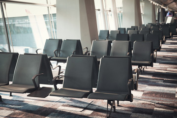 chairs in the departure lounge