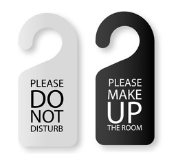 Two Side in Hotel or Resort Black and White Door Hanger Tags for Room,