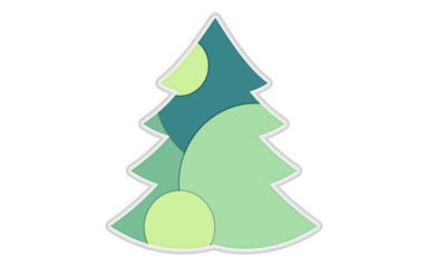 Christmas tree. Flat vector icon