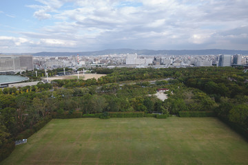 Fototapeta na wymiar cityscape of the osaka japan