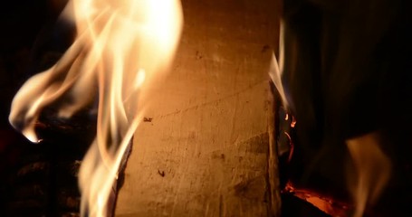 burning fire made from wood