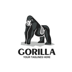 creative and strong Gorilla logo vector isolated on white background