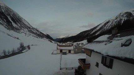 Mountain suburb in winter