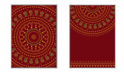 Mandala Invitation Card-Red