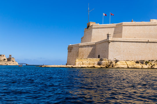 Birgu, Malta. Fortifications of Fort St. Angelo