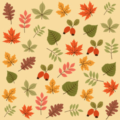 autumn seamless pattern with leaves