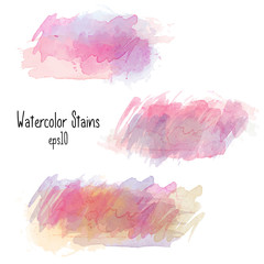 Watercolor stains collection isolated on white background