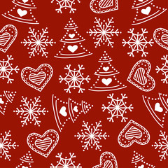 Fototapeta na wymiar Christmas seamless pattern