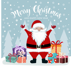 Christmas card withSanta and presents