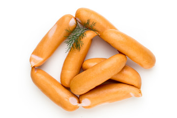 Pork sausage isolated on white background.