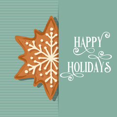 Christmas card with gingerbread star - obrazy, fototapety, plakaty