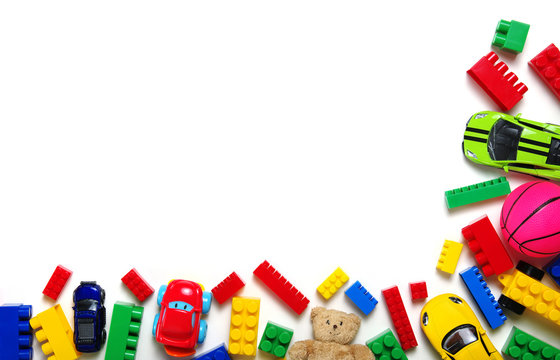Kids toys and colorful blocks