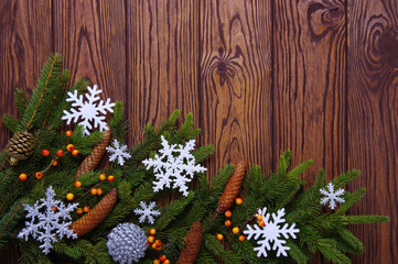 Christmas background with fir branches