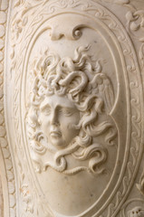 Historic buildings and monuments of Seville, Spain. hands. Statue. Marble.