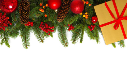 Christmas composition on white background.