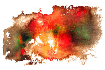 Fototapeta na wymiar Colorful watercolor hand drawn brush stroke. Grunge distress textured design element. Used as a banner, template, logo.