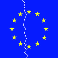 Europa EU Flagge Bruch