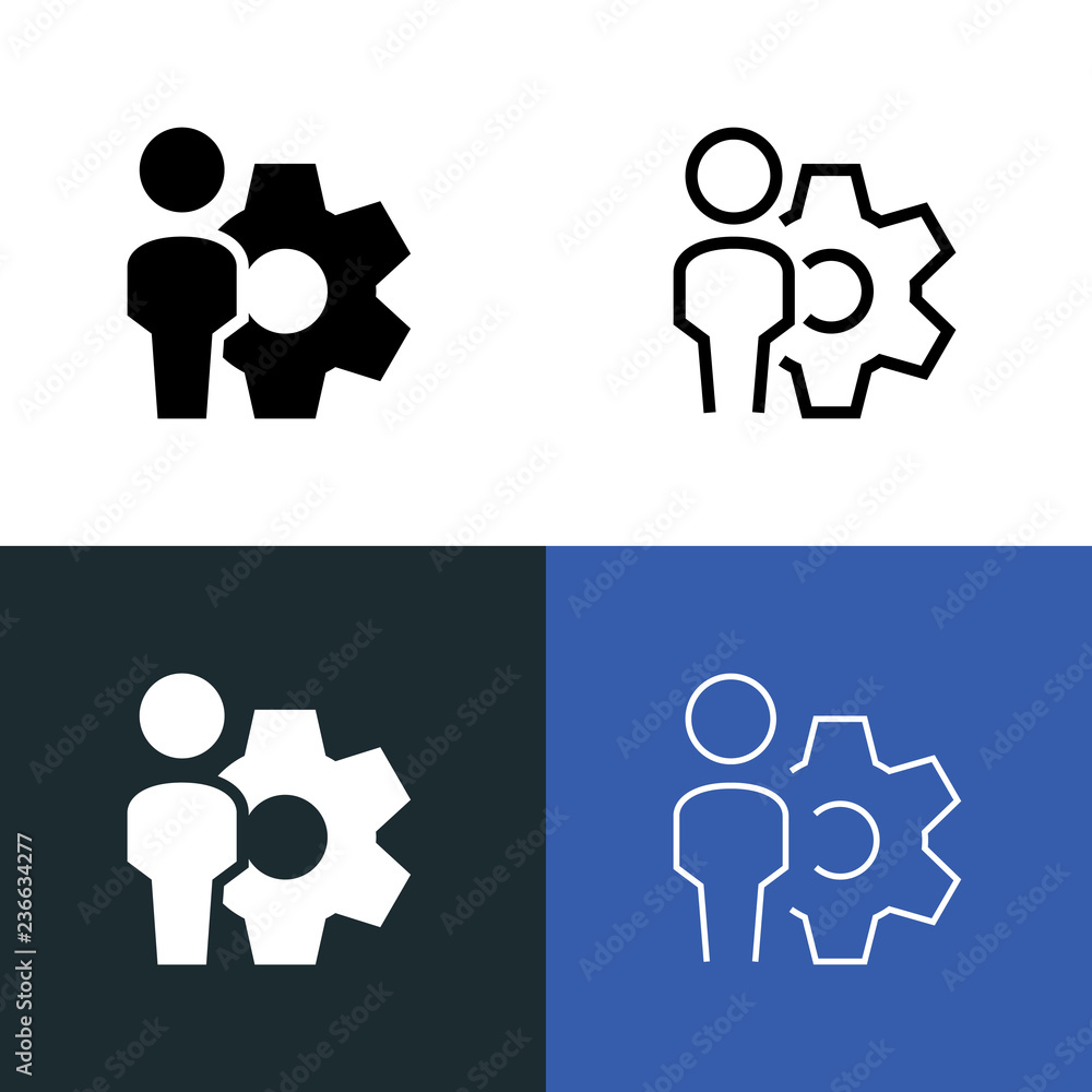 Poster industrial workplace icon set