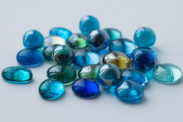 colorful marbles on white background