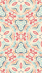 Abstract ethnic pattern in pastel shades. Design element for card, invitation, cover, wallpaper, tile, packaging, background. Tribal ethnic ornament arabic style.