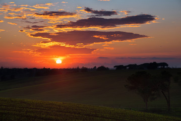 Tramonto sulla campagna romana
