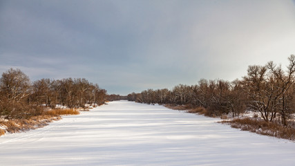 Winter  river landscape