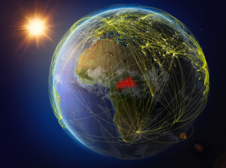 Central Africa on Earth with network
