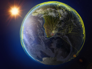 Lesotho on Earth with network