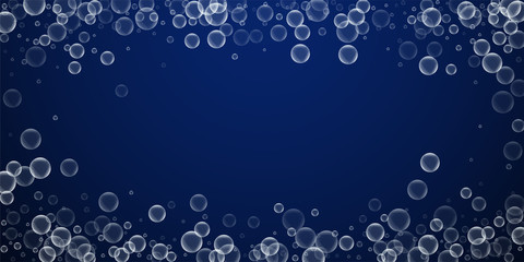 Random soap bubbles abstract background. Blowing b