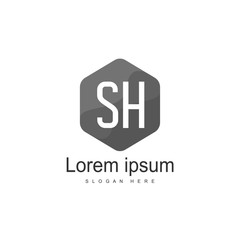 Initial letter SH Logo template design. minimal letter logo
