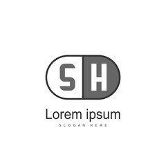 Initial letter SH Logo template design. minimal letter logo