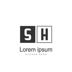 Initial letter SH Logo template design. minimal letter logo