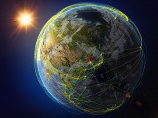 North Korea on Earth with network