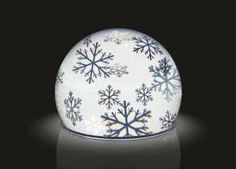 Christmas globe in the snow 3d 