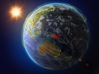 Papua New Guinea on Earth with network