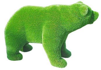 figure of a bear made from decorative grass
