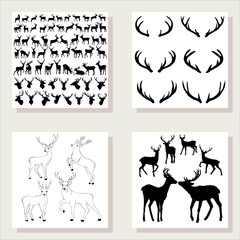 deer silhouette, vector illustration