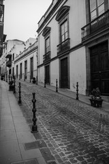 La Orotava stone street, black and white, Tenerife, Canary islands, Spain