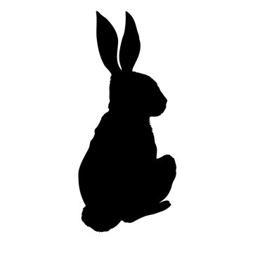 rabbit silhouette - vector illustration