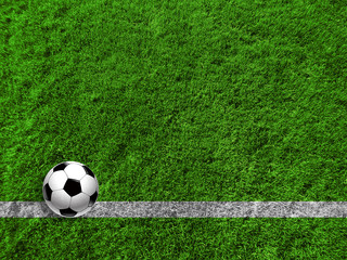 Piłka nożna na trawie jako panoramiczne tło