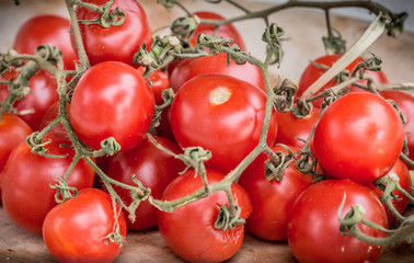Red ripe cherry tomatoes