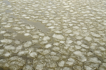 Patterned ice on the river.