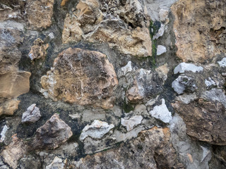 Old stone wall aged